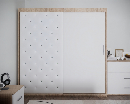 Dormitor Nemira New Sonoma&Alb Tapitat 2 Usi [3]