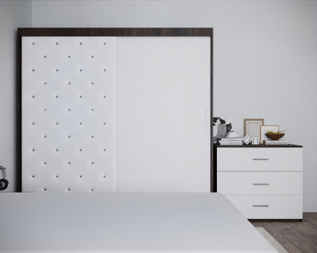 Dormitor Nemira New Wenge&Alb Tapitat 2 Usi [3]