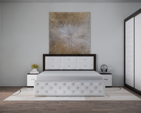 Dormitor Nemira New Wenge&Alb Tapitat 2 Usi [4]