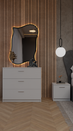 Dormitor Queen Pat Tapitat Dressing 200x200 Alb [3]