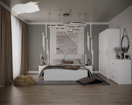 Dormitor Valencia Alb Dressing 2 usi Mobila Dormitor - Dormitor Valencia Alb Dressing 2 usi