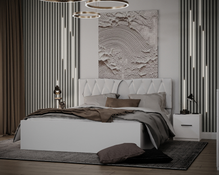 Dormitor Valencia Alb Dressing 2 usi cu oglinda [3]