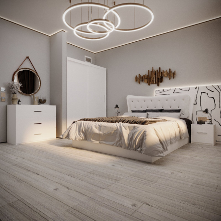 Dormitor Vista Tapitat 2 Usi Alb Mobila Dormitor - Dormitor Vista Tapitat 2 Usi Alb