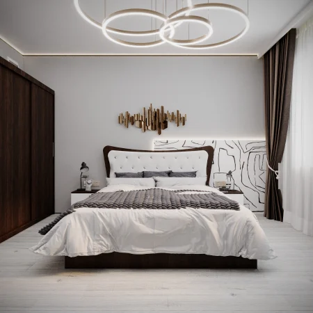 Dormitor Vista Tapitat 2 usi Wenge&Alb [3]