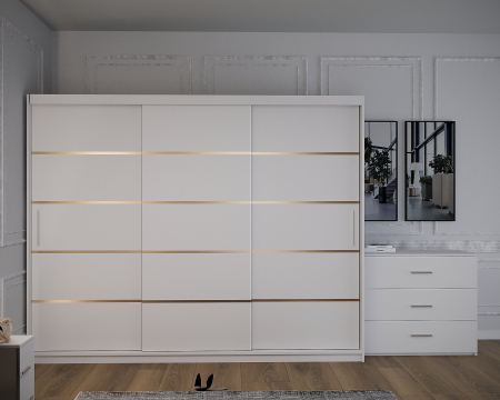 Dormitor Vista Tapitat Alb Dressing 3 usi 250x200 [2]