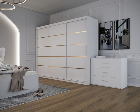 Dormitor Vista Tapitat Alb Dressing 3 usi 250x200 [4]