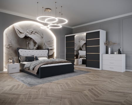 Seturi Dormitor - Dormitor Vista Tapitat Dressing 3 usi 250x200