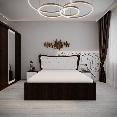 Dormitor Vista Tapitat Wenge&Alb 3 usi [4]