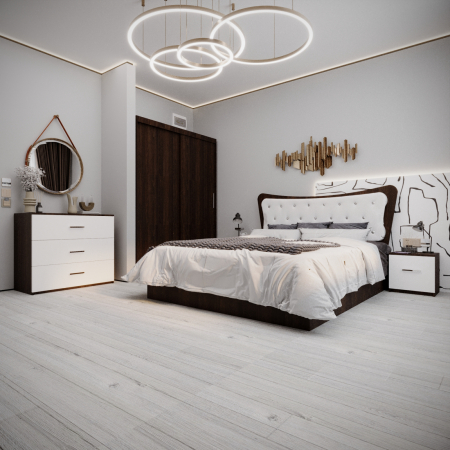 Seturi Dormitor - Dormitor Vista Tapitat Wenge&Alb