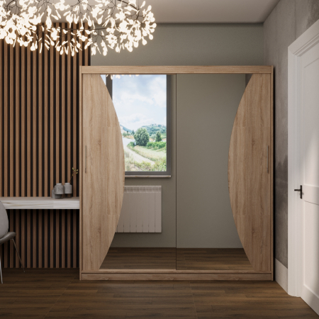 Mobila Dormitor - Dressing Hera cu Oglinda Sonoma