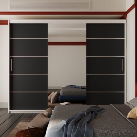 Dressing / Dulap - Dressing Nordis Cu Oglinda  Alb&Antracit