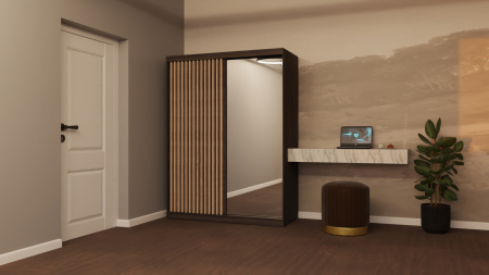 Dressing / Dulap - Dressing Riflaj  150x200 2 Usi cu Oglinda