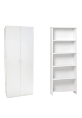 Dressing / Dulap - Dulap 2 usi cu polite Alb