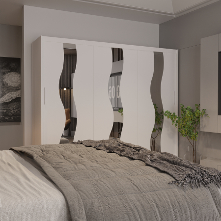 Dulap Globus 3 Usi cu Oglinda Alb 230* [1]