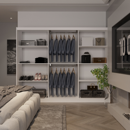 Dulap Globus 3 Usi cu Oglinda Alb 230* [2]