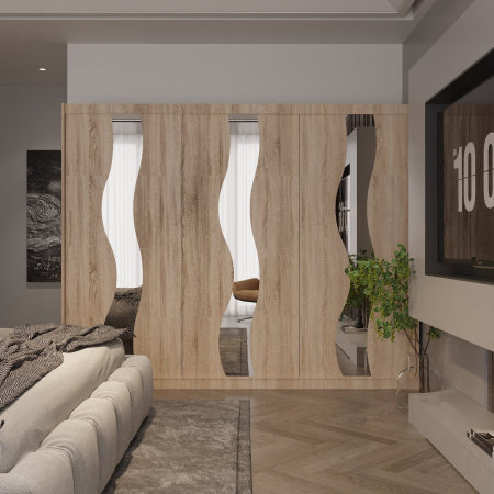 Dulap Globus 3 Usi cu Oglinda Sonoma 230*200 Dressing / Dulap - Dulap Globus 3 Usi cu Oglinda Sonoma 230*200