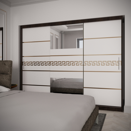 Dulap Venus Gold cu Oglinda Wenge&Alb 230*200 [1]