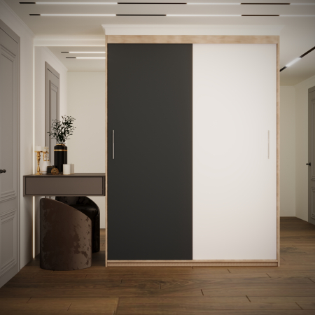 Mobila Dormitor - Dulap Venus Sonoma&Gri&Alb