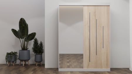 Dressing / Dulap - Dulap Venus Space 150x200 cu Oglinda Alb&Sonoma