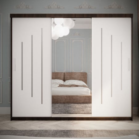 Dressing / Dulap - Dulap Venus Space 230*200 Cu Oglinda Wenge&Alb,