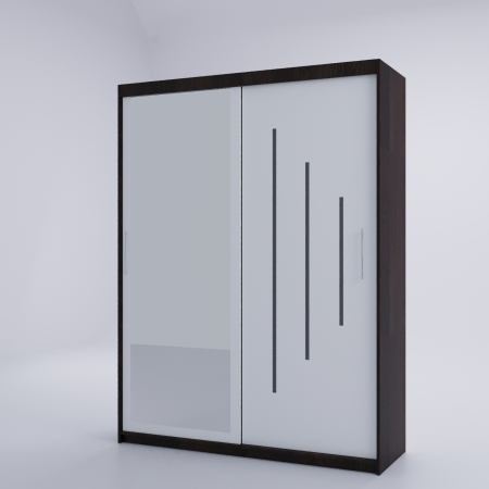 Dulap Venus Space cu Oglinda 200*200 Wenge&Alb, [2]