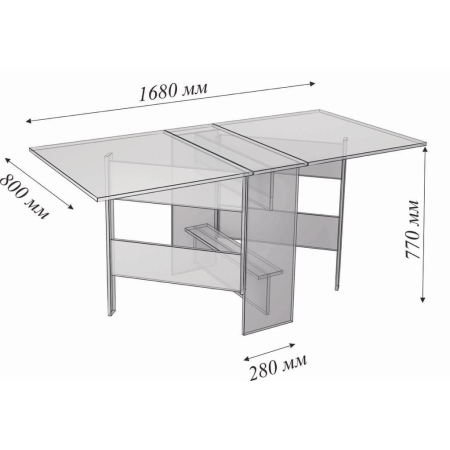 Masa plianta bucatarie / living, culoare Wenge, 168 x 80 x 77 cm [2]