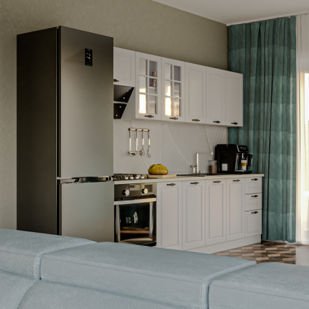 Mobila bucatarie Paris New 2.6 MDF Alb [1]