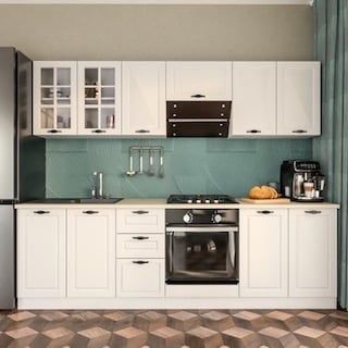 Seturi Mobila Bucatarie - Mobila bucatarie Paris New 2.6 MDF Alb