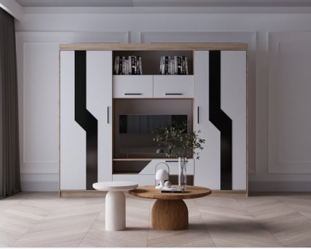 Seturi Living / Sufragerie - Mobila living Carmen sonoma + alb