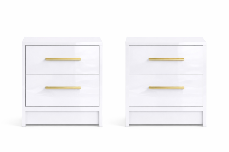 Noptiere - Noptiere cu sertare din mdf lucios