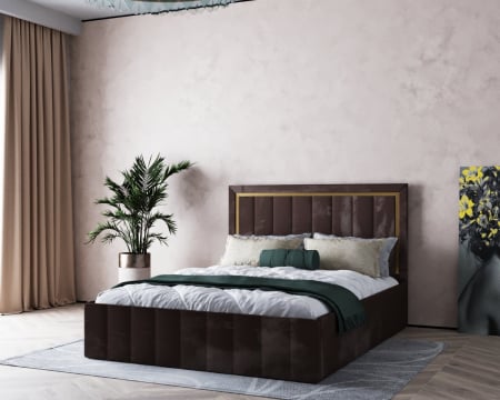 Pat  Elegance Tapițat Maro 140x200 [6]