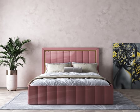 Paturi Tapitate - Pat Elegance Tapitat Roz 180x200