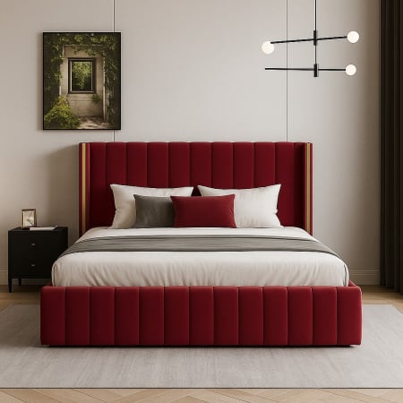 Paturi - Pat Golden Tapitat cu Somiera Rabatabila