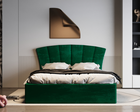 Paturi Tapitate - Pat Lucas Tapitat Verde  180x200