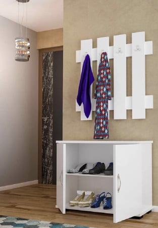 Cuier - Set Hol Cuier si Pantofar Vily Alb