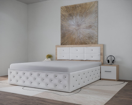 Set Pat Nemira New Sonoma&Alb cu Noptiere [5]