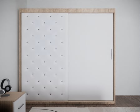 Set Pat Nemira New Tapitat cu Noptiere si Dressing Sonoma&Alb [4]