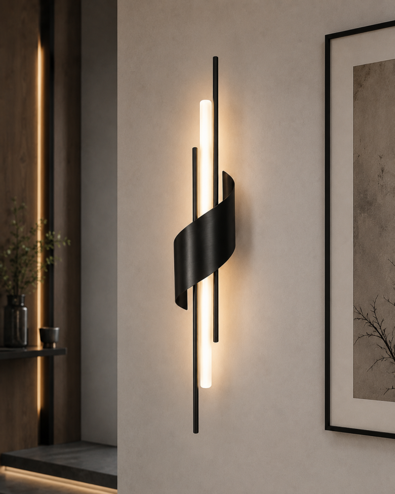 Aplică LED de perete pentru interior, AVI®, 60 cm, 4-7W, corp metalic negru, 3 tipuri de lumină, AVI-5650 [2]