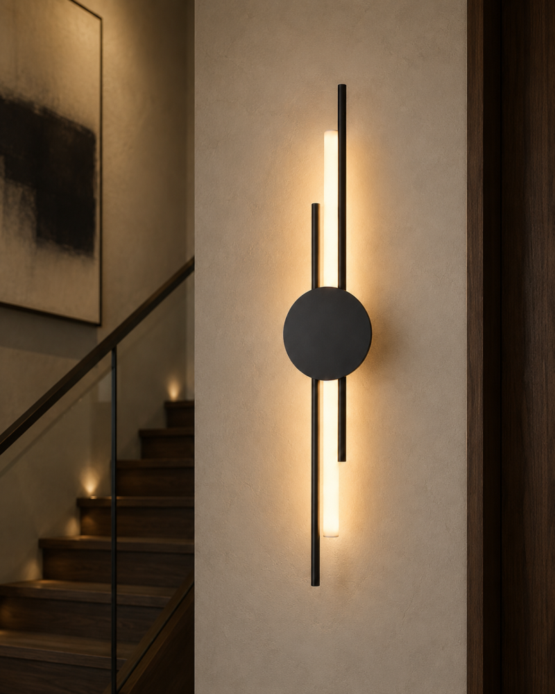 Aplică LED de perete pentru interior, AVI®, 60 cm, 4-7W, corp metalic negru, 3 tipuri de lumină, AVI-5651 [2]