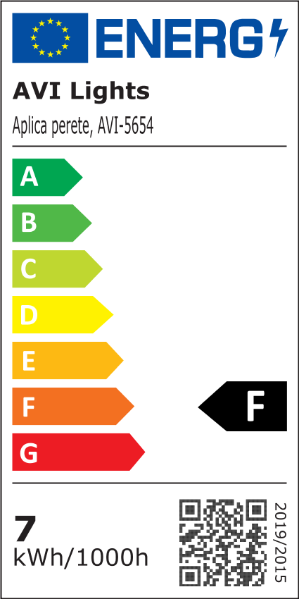 Aplică LED de perete pentru interior, AVI®, 60 cm, 7W, schelet metalic auriu, 3 tipuri de lumină, AVI-5654 [6]
