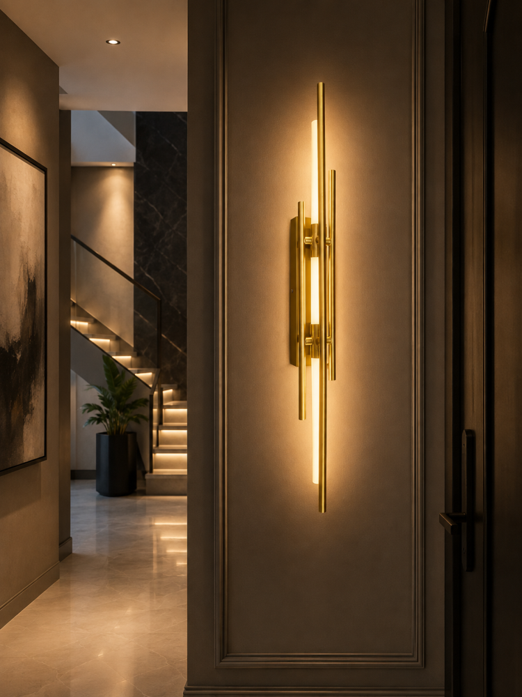 Aplică LED de perete pentru interior, AVI®, 60 cm, 7W, schelet metalic auriu, 3 tipuri de lumină, AVI-5654 [4]