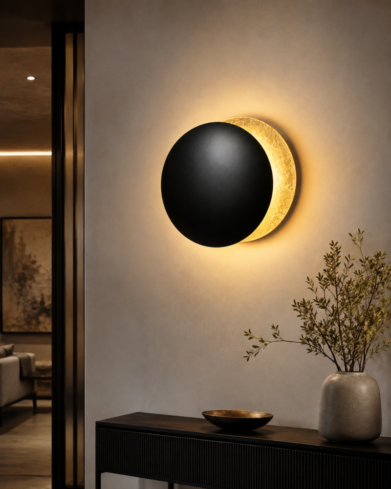 Aplică LED de perete pentru interior, AVI®, 60 cm, 8-12W, negru-auriu, full metal, ajustabilă, 3 tipuri de lumină, AVI-5623 [4]