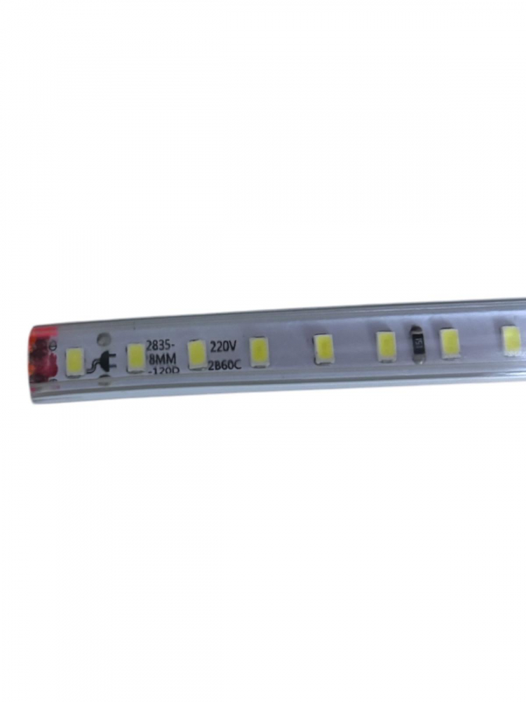 Banda LED 100 metri, 8mm, lumina alba, rece, 5 x cablu de alimentare, sectionabila, 220V, 120 LED / m, AVI-4638 [2]