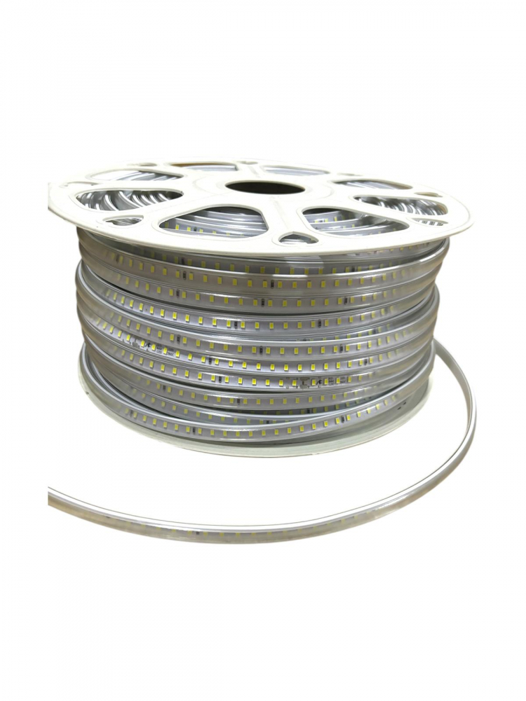 Banda LED 100 metri, 8mm, lumina alba, rece, 5 x cablu de alimentare, sectionabila, 220V, 120 LED / m, AVI-4638 [4]