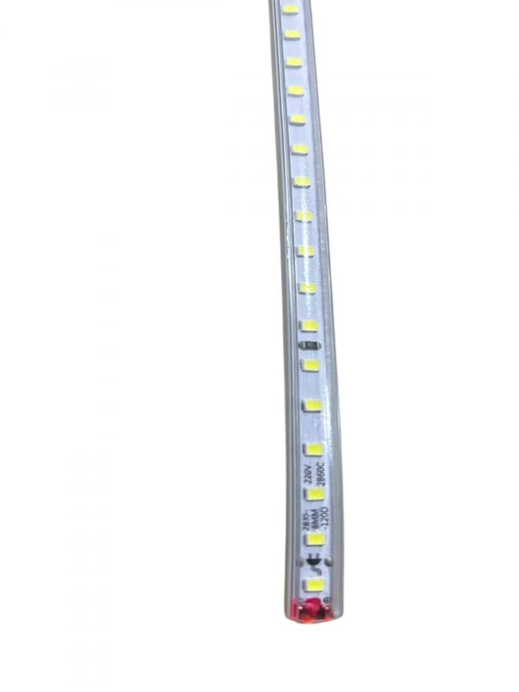 Banda LED 100 metri, 8mm, lumina alba, rece, 5 x cablu de alimentare, sectionabila, 220V, 120 LED / m, AVI-4638 [3]