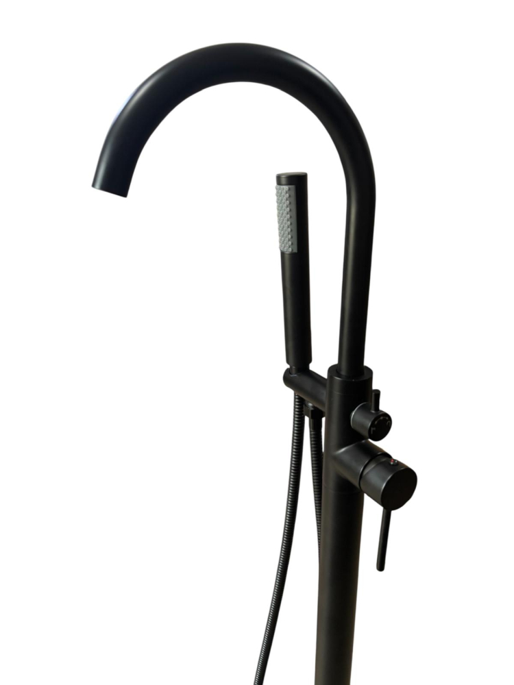 Baterie AVI® pentru cadă freestanding, negru mat, furtun și cap de duș incluse, înălțime 110 cm, AVI-4919 [3]