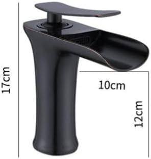 Baterie baie cu waterfall, H 16cm, negru mat, AVI-4098 [2]
