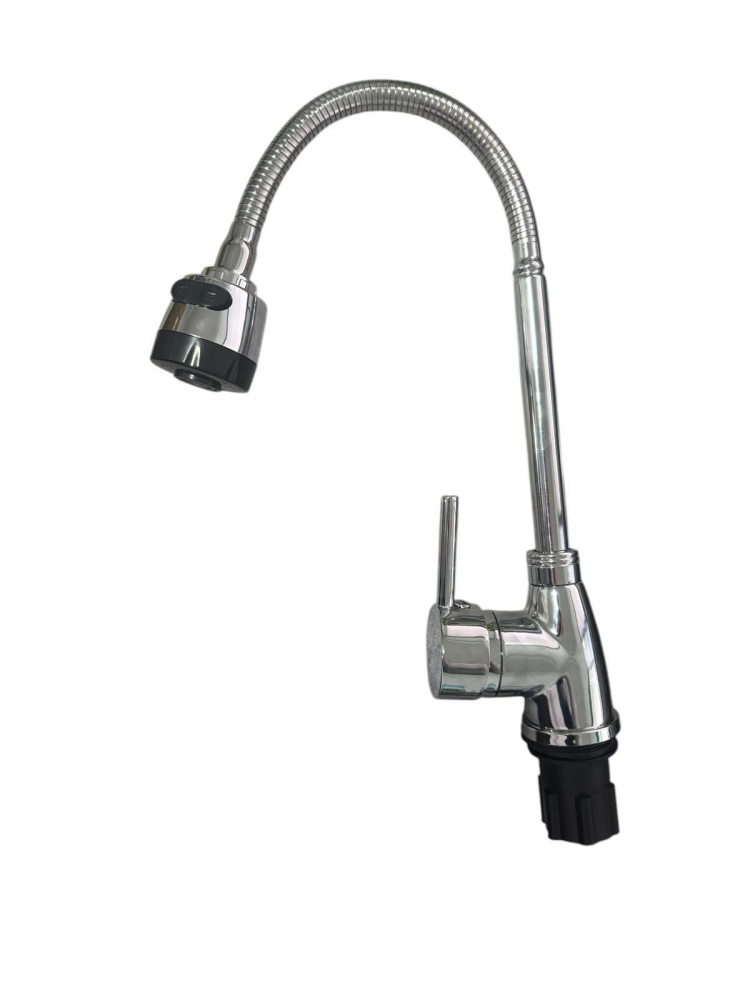 Baterie bucatarie cu pipa flexibila alba, cap perlator cu doua functii, pipa cromata de rezerva cu perlator, AVI-33252 [4]