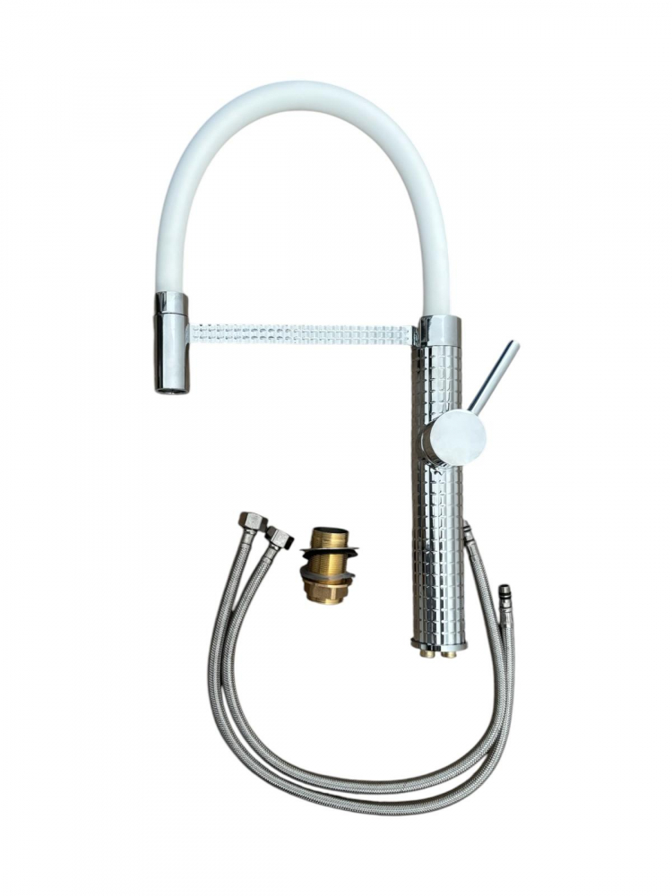 Baterie de bucatarie cromata, pipa flexibila, pivotanta 360°, H 47cm, 1500g, AVI-4870 [7]