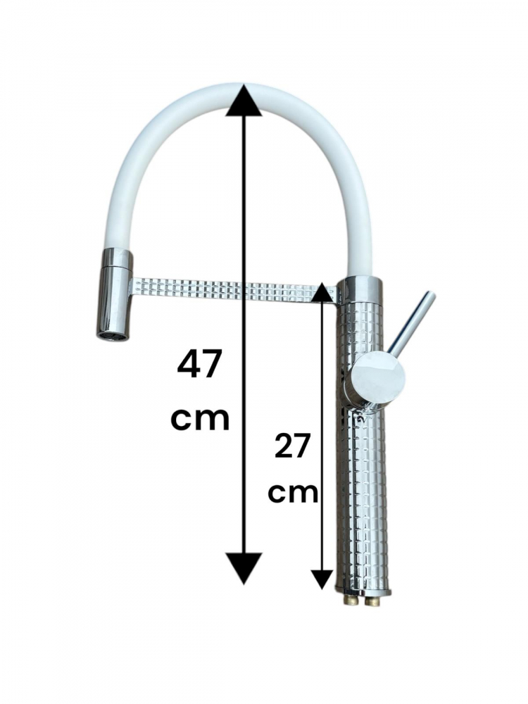Baterie de bucatarie cromata, pipa flexibila, pivotanta 360°, H 47cm, 1500g, AVI-4870 [4]